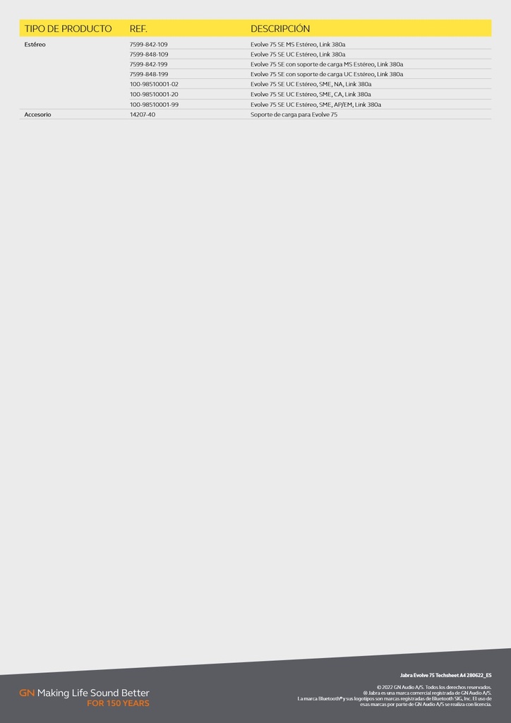 Jabra Evolve 75 SE MS Stereo, Bluetooth